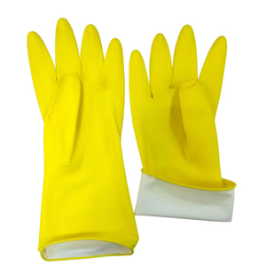 Yellow household latex kitchen gloves HHL501 