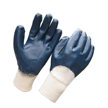 Half dipped blue nitrile safety gloves HCN410 