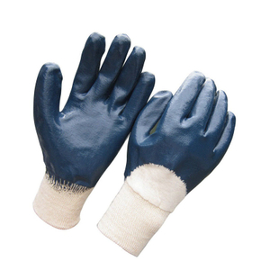 Half dipped blue nitrile safety gloves HCN410 