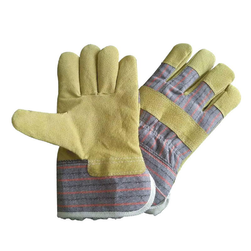 Leather work glove with fleece lining HLP570